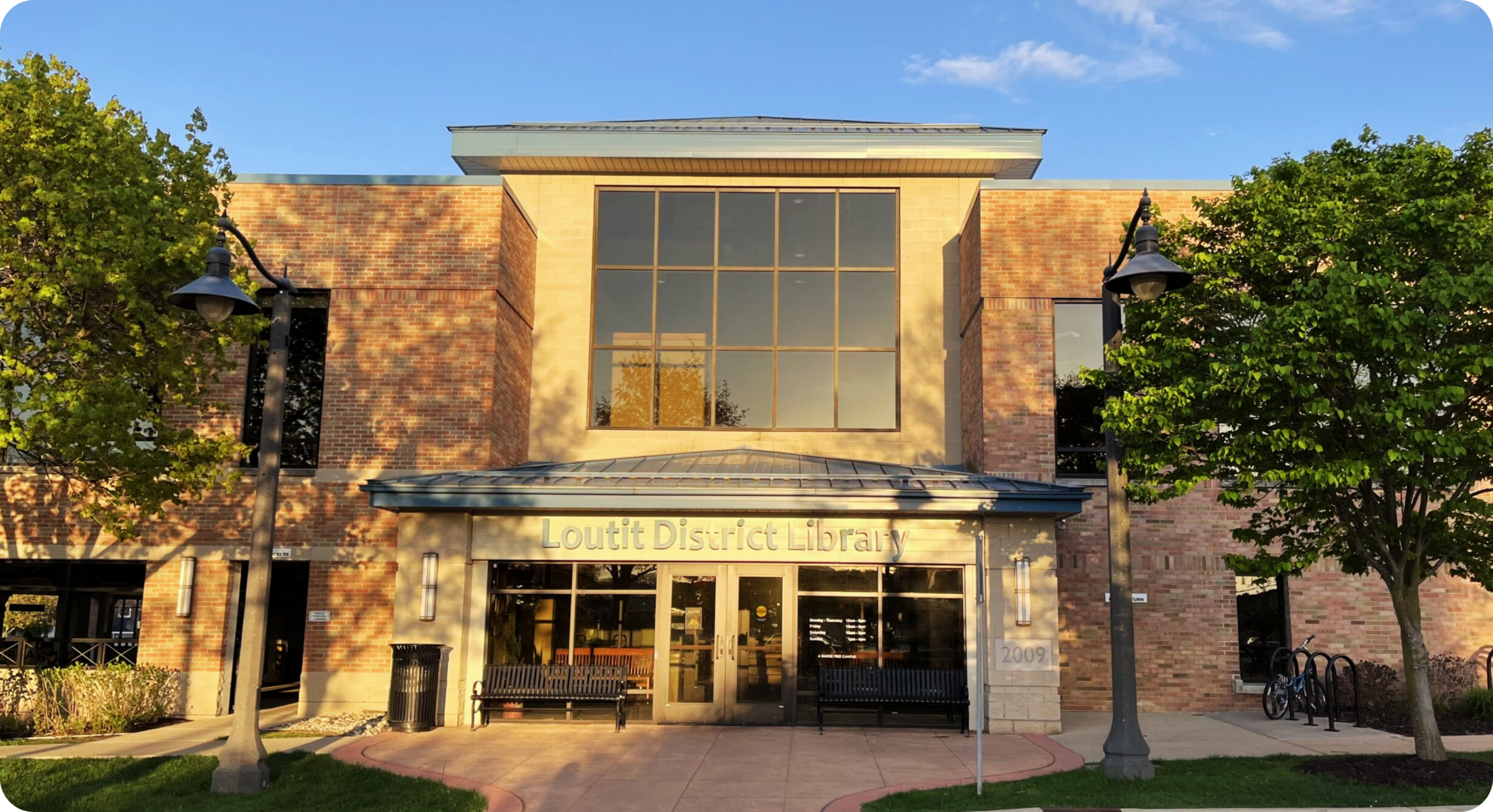 ldl front image of the entrance to ldl on a sunny evening