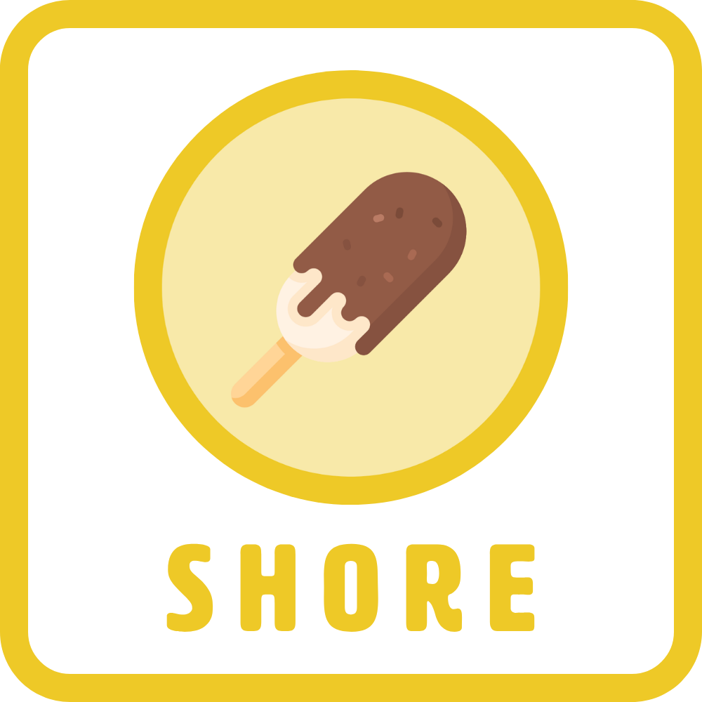 Icecream Graphic of an Ice Cream with the word SHORE under it
